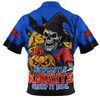 Newcastle Knights Zip Polo Shirt Dark Moon Rugby Halloween Battle Edition
