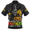 Penrith Panthers Zip Polo Shirt Dark Moon Rugby Halloween Battle Edition