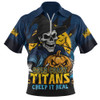 Gold Coast Titans Zip Polo Shirt Dark Moon Rugby Halloween Battle Edition
