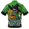 Canberra Raiders Zip Polo Shirt Dark Moon Rugby Halloween Battle Edition