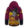 Brisbane Broncos Hooded Padded Jacket Dark Moon Rugby Halloween Battle Edition