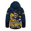 North Queensland Cowboys Hooded Padded Jacket Dark Moon Rugby Halloween Battle Edition