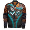 Port Adelaide Bomber Jacket Halloween Night Reaper Zipper Port Adelaide Bomber Jacket Halloween Night Reaper Zipper