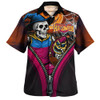 Brisbane Lions Hawaiian Shirt Halloween Night Reaper Zipper Brisbane Lions Hawaiian Shirt Halloween Night Reaper Zipper