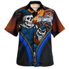 Carlton Hawaiian Shirt Halloween Night Reaper Zipper