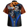 Carlton Hawaiian Shirt Halloween Night Reaper Zipper