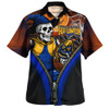 West Coast Eagles Hawaiian Shirt Halloween Night Reaper Zipper West Coast Eagles Hawaiian Shirt Halloween Night Reaper Zipper