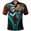Port Adelaide Polo Shirt Halloween Night Reaper Zipper Port Adelaide Polo Shirt Halloween Night Reaper Zipper