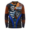 Geelong Cats Long Sleeve T-shirt Halloween Night Reaper Zipper Geelong Cats Long Sleeve T-shirt Halloween Night Reaper Zipper