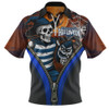 Geelong Cats Zip Polo Shirt Halloween Night Reaper Zipper