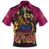 Brisbane Lions Zip Polo Shirt Full Moon Fever Halloween Supporter
