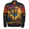 Brisbane Lions Bomber Jacket Dark Pumpkin Halloween Spirit Brisbane Lions Bomber Jacket Dark Pumpkin Halloween Spirit