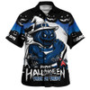 Geelong Cats Hawaiian Shirt Dark Pumpkin Halloween Spirit