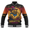 Brisbane Lions Baseball Jacket Dark Pumpkin Halloween Spirit