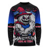 Western Bulldogs Long Sleeve T-shirt Dark Pumpkin Halloween Spirit