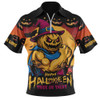 Brisbane Lions Zip Polo Shirt Dark Pumpkin Halloween Spirit
