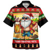Australia Hawaiian Shirt Christmas Santa Beer Cheers Style