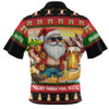 Australia Zip Polo Shirt Christmas Santa Beer Cheers Style