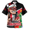 St Kilda Hawaiian Shirt Santa Scoring Touchdown On Christmas Game Day