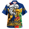 West Coast Eagles Hawaiian Shirt Santa Scoring Touchdown On Christmas Game Day