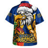 West Coast Eagles Hawaiian Shirt Santa Scoring Touchdown On Christmas Game Day