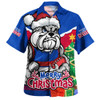 Western Bulldogs Hawaiian Shirt Santa Scoring Touchdown On Christmas Game Day