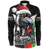 Collingwood Long Sleeve Shirt Santa Scoring Touchdown On Christmas Game Day