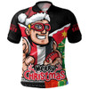 St Kilda Polo Shirt Santa Scoring Touchdown On Christmas Game Day