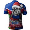 Western Bulldogs Polo Shirt Santa Scoring Touchdown On Christmas Game Day