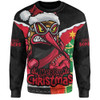 Essendon Sweatshirt Santa Scoring Touchdown On Christmas Game Day