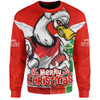 Sydney Swans Sweatshirt Santa Scoring Touchdown On Christmas Game Day