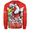 Sydney Swans Sweatshirt Santa Scoring Touchdown On Christmas Game Day