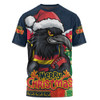 Adelaide Crows T-Shirt Santa Scoring Touchdown On Christmas Game Day