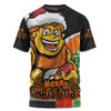 GWS GIANTS T-Shirt Santa Scoring Touchdown On Christmas Game Day