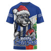 North Melbourne T-Shirt Santa Scoring Touchdown On Christmas Game Day