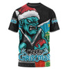 Port Adelaide T-Shirt Santa Scoring Touchdown On Christmas Game Day