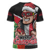 St Kilda T-Shirt Santa Scoring Touchdown On Christmas Game Day