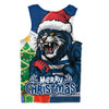 Geelong Cats Men Singlet Santa Scoring Touchdown On Christmas Game Day