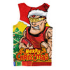 Gold Coast SUNS Men Singlet Santa Scoring Touchdown On Christmas Game Day Gold Coast SUNS Men Singlet Santa Scoring Touchdown On Christmas Game Day