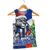 North Melbourne Men Singlet Santa Scoring Touchdown On Christmas Game Day