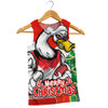 Sydney Swans Men Singlet Santa Scoring Touchdown On Christmas Game Day