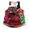 Essendon Women Racerback Singlet Santa Scoring Touchdown On Christmas Game Day