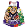 Fremantle Women Racerback Singlet Santa Scoring Touchdown On Christmas Game Day