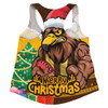 Hawthorn Women Racerback Singlet Santa Scoring Touchdown On Christmas Game Day
