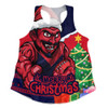 Melbourne Women Racerback Singlet Santa Scoring Touchdown On Christmas Game Day