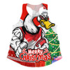 Sydney Swans Women Racerback Singlet Santa Scoring Touchdown On Christmas Game Day