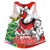 Sydney Swans Women Racerback Singlet Santa Scoring Touchdown On Christmas Game Day