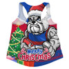 Western Bulldogs Women Racerback Singlet Santa Scoring Touchdown On Christmas Game Day