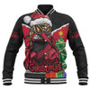 Essendon Baseball Jacket Santa Scoring Touchdown On Christmas Game Day