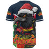Adelaide Crows Baseball Shirt Santa Scoring Touchdown On Christmas Game Day